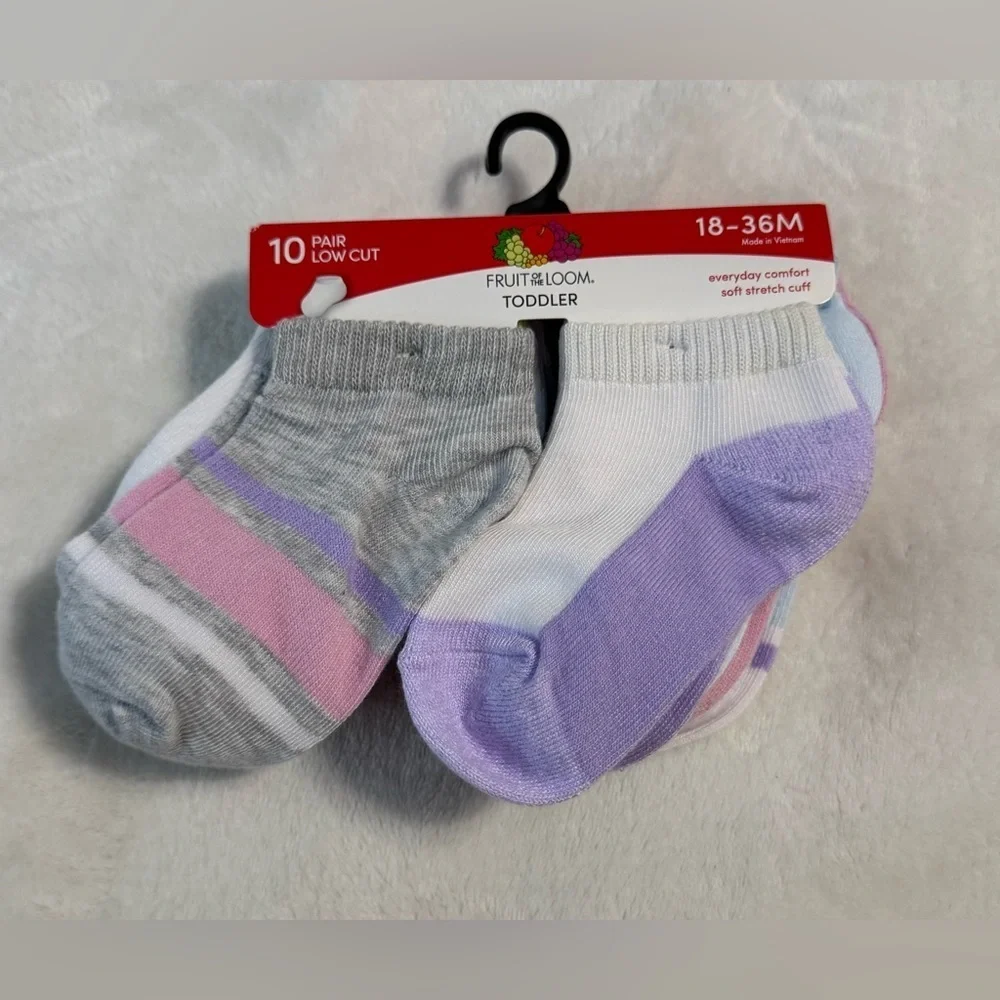 Fruit of the Loom Kids' Striped Low Cut Socks - Multicolor